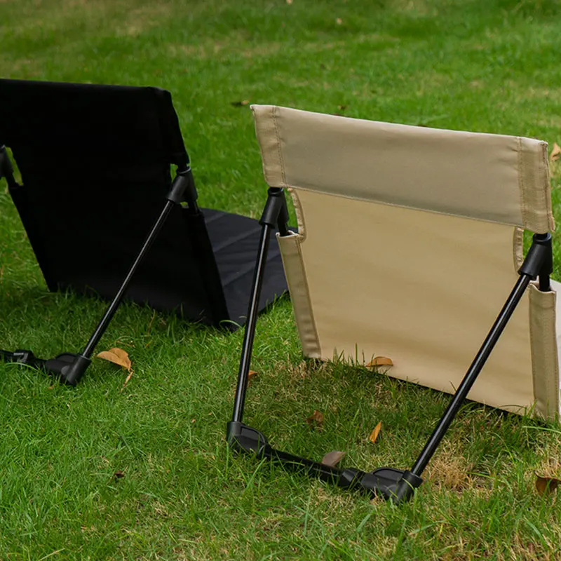 Camping Folding Backrest Chair Breathable Stadium Seats Aluminum Alloy Bracket Lazy Chairs Bleacher Seats Cushion For Beach Camp