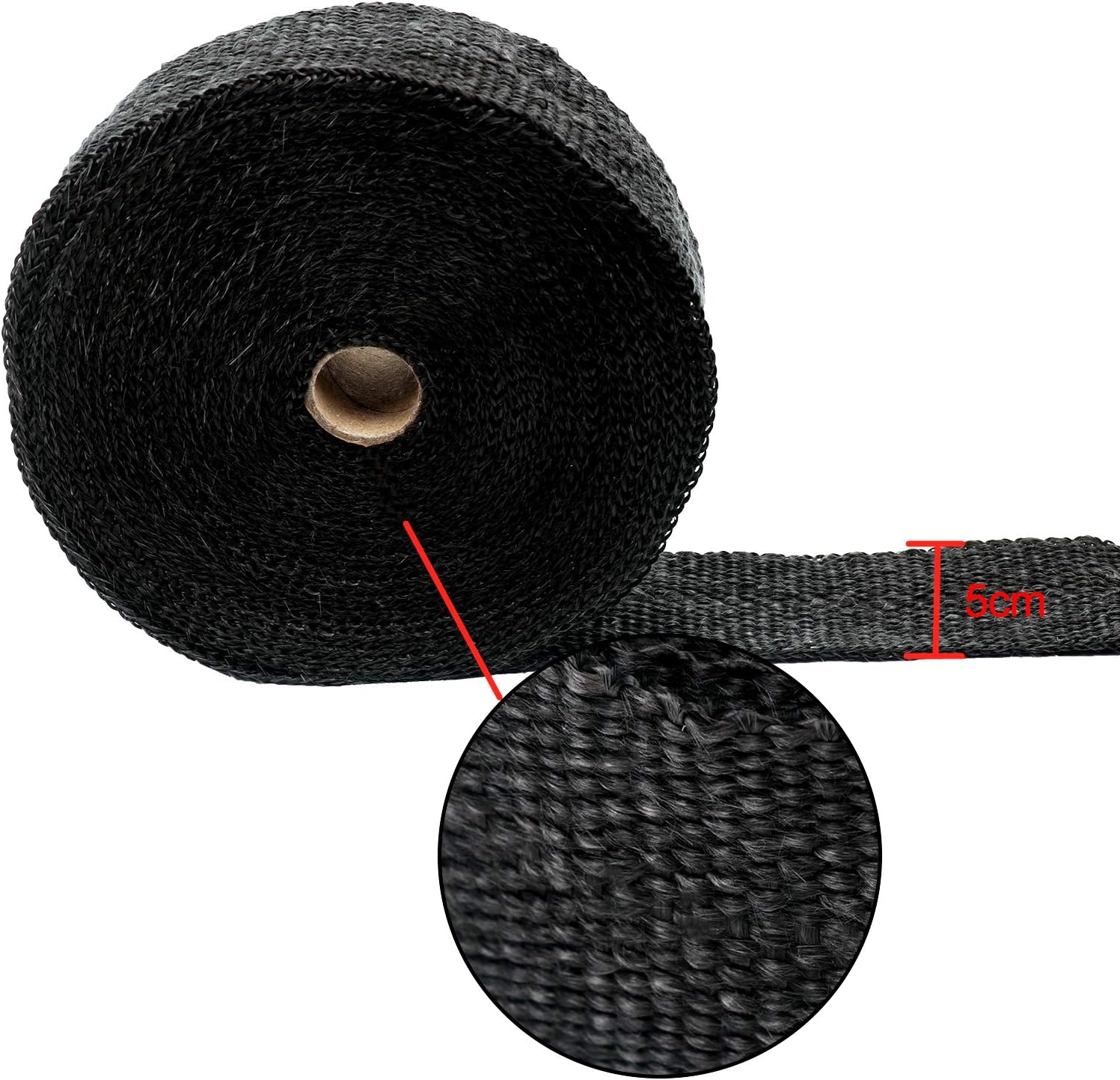 5 cm/5 M Motorrad Auspuff Wrap Schalldämpfer Thermische Band Hitzeschild Isolierung Systeme Mit Edelstahl Krawatten Motorrad Zubehör