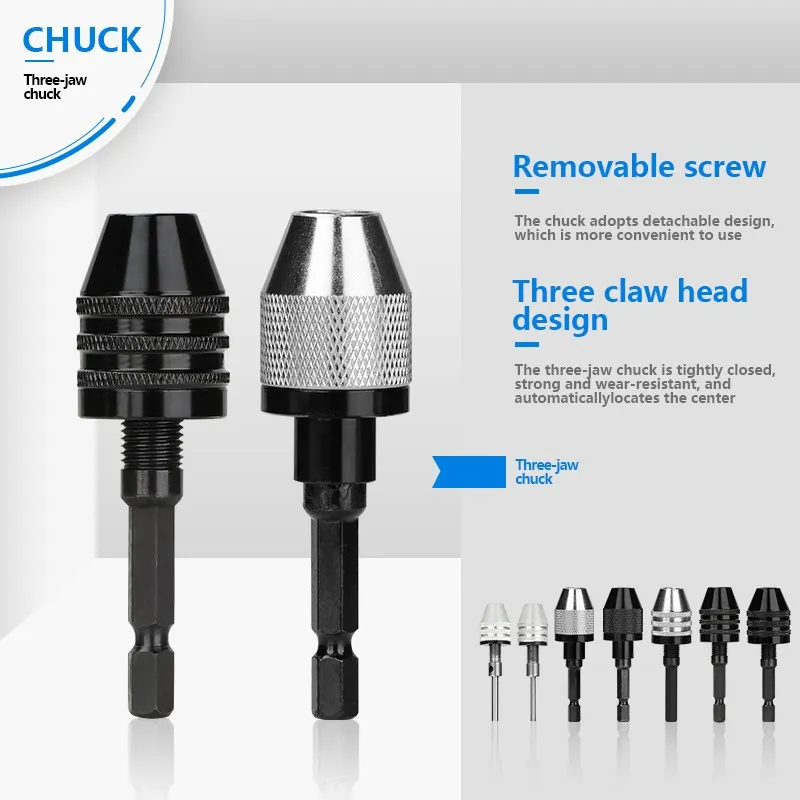 XCAN Móc Khóa Mũi Khoan Chuck 0.3-3.4Mm 0.3-6.5Mm 0.3-8Mm Chuôi Lục Giác Chuck Adapter mũi Khoan Khoan Chuyển Đổi Dụng Cụ Khoan Chuck Kẹp