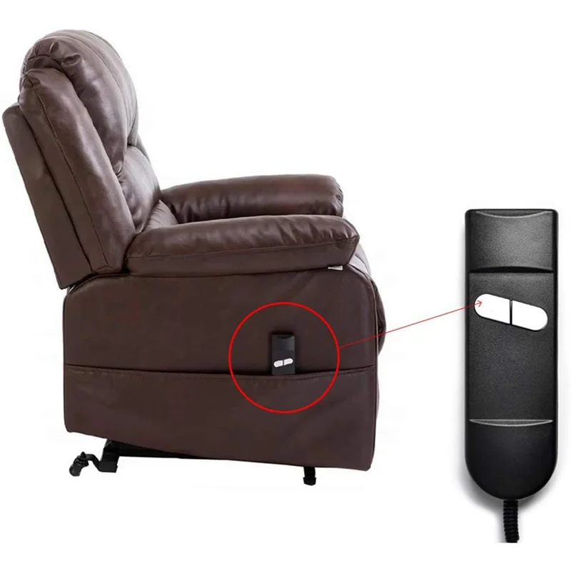 Lift Chair Remote Replacement, 5 Pin 2 Button Power Recliner Remote Replacement Parts for Okin Limoss Pride - Straight