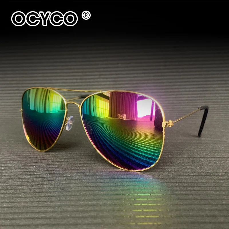 OCYCO แฟชั่นแว่นตากันแดดสําหรับผู้ชายผู้หญิงนักบินขับรถตกปลาโลหะดวงอาทิตย์แว่นตาแบรนด์หรูแว่นตาอินเทรนด์ Ins ยอดนิยม UV400