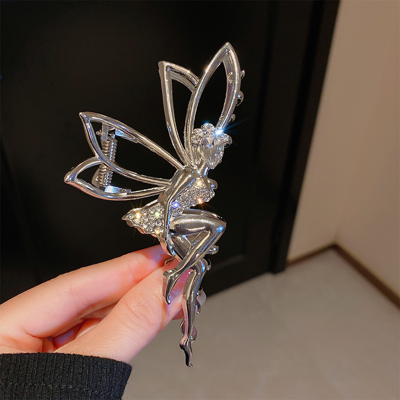 กิ๊บติดผมนางฟ้าเอลฟ์ Rhinestone ที่สวยงามพร้อมไข่มุกเทียมและลุคหูข้าว - เหมาะสําหรับผู้หญิงเครื่องประดับผมโลหะ