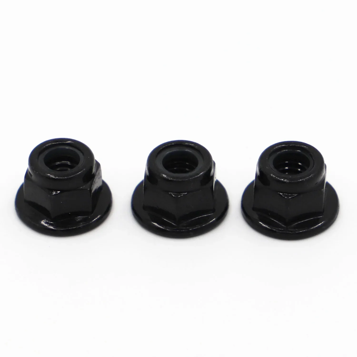 10 Chiếc M3 M4 M5 M6 M8 Đen Thép Carbon Lục Giác Bích Nylon Lắp Khóa Đai Ốc Tự Khóa Nylock locknut