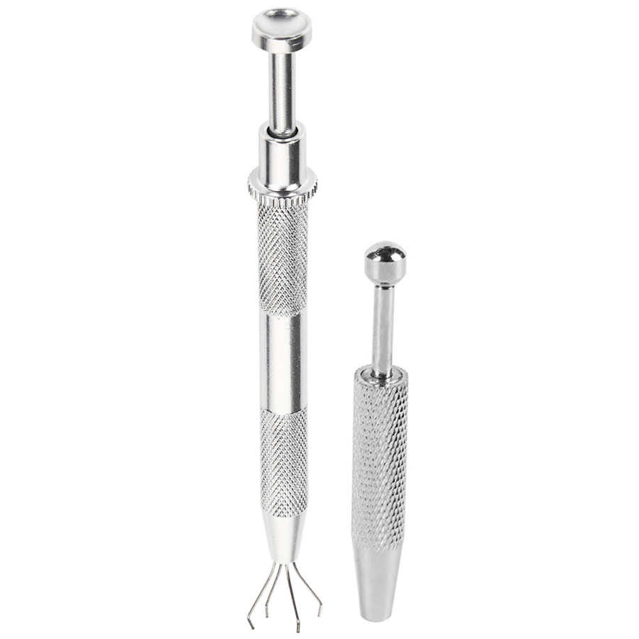 Soporte de cuentas de joyería de 4 garras, herramienta de recogida, soporte de puntas de gemas de diamante, recogedor de pinzas, herramientas de perforación corporal de acero inoxidable