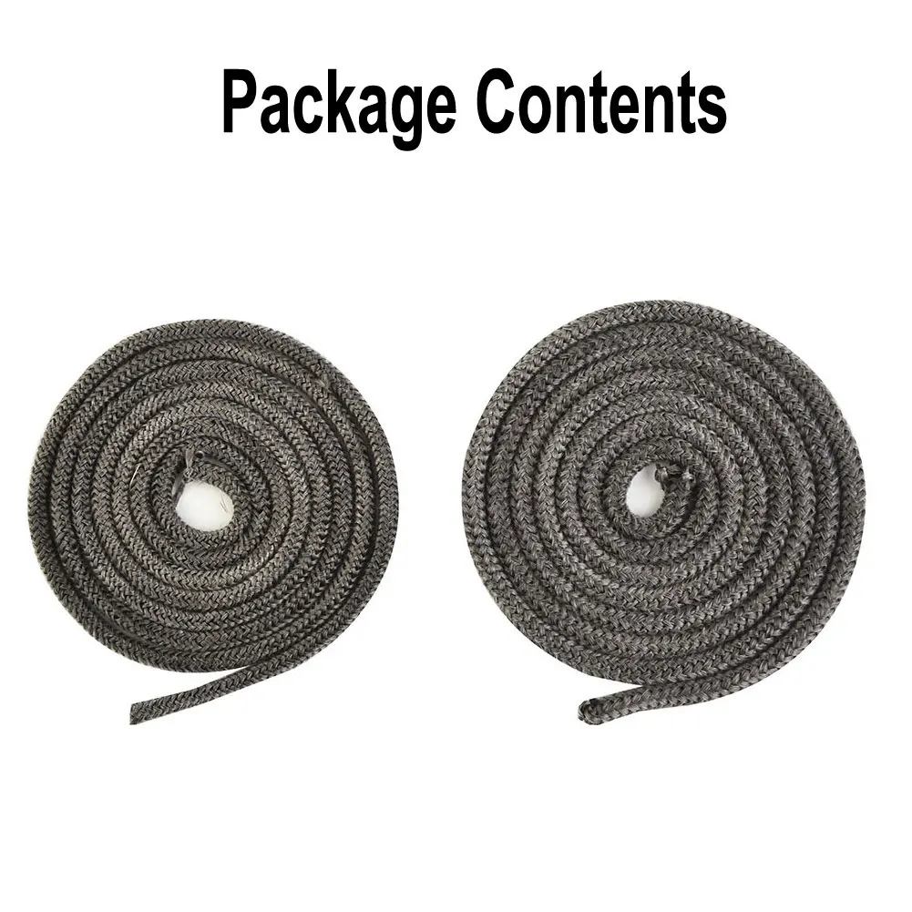 2m 6/8mm Fiberglass Rope Seal Stove/Fire Rope Wood Burning Stove Log Burner Door Seal High Temperature Fireproof Sealing Rope