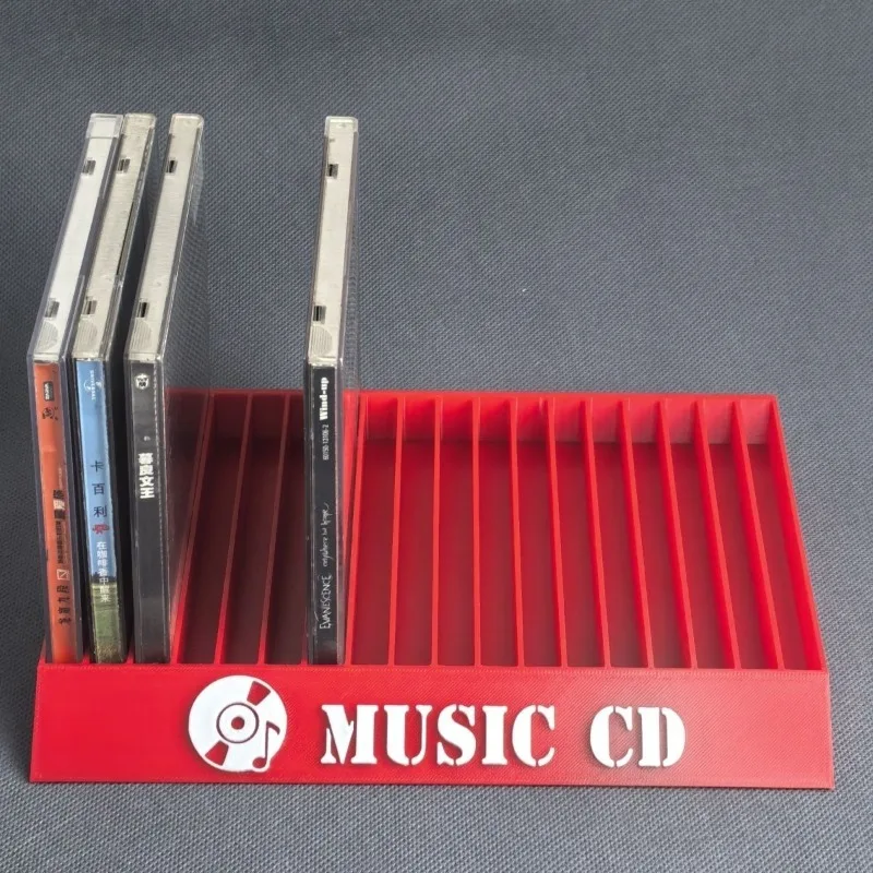 CD shaped disc storage rack 12 compartments desktop organizer simple minimal custom CD DVD holder