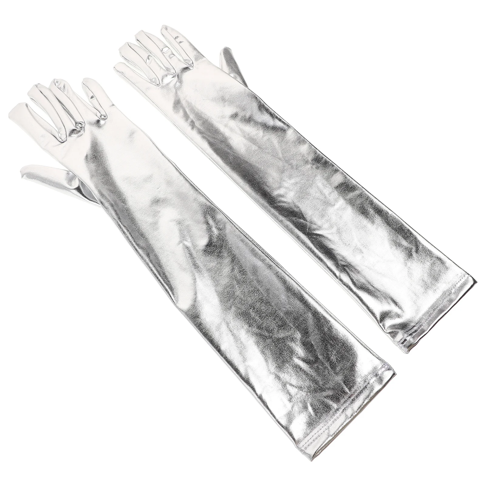 1 Paar Glanzende Wetlook Lange Patent Handschoenen Cosplay Kostuum Party Dress Up Handschoenen Cosplay Accessoires