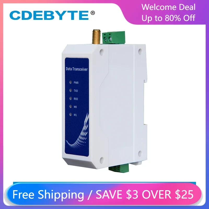 RS485 Halbduplex-LoRa-Modul E95-DTU-433L20-485 433 MHz 20 dBm Long Range 3 km Modbus Din-Rail Drahtloses Datenübertragungsrelais