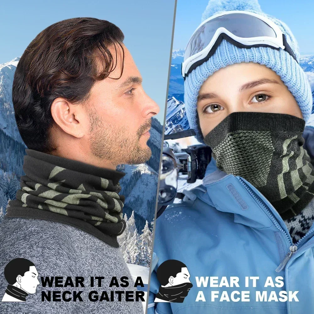Anillo de invierno para hombre y mujer, máscara de pañuelo suave, polaina para cuello, bufanda para esquiar, Snowboard gorras pañuelos, a prueba de viento, pasamontañas cubierta de media cara, bufandas cálidas, capucha