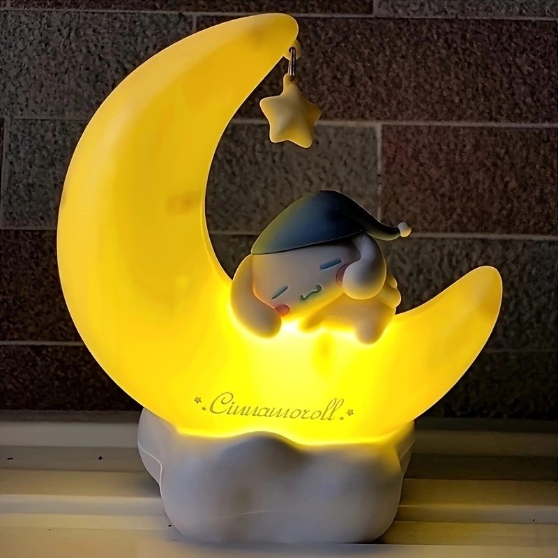 SANRIO Kuromi cinnamonroll Moon ไฟ LED น่ารักๆรูปการ์ตูน3D น่ารักไฟห้องนอนกลางคืนโคมไฟตกแต่งข้างเตียงของขวัญ