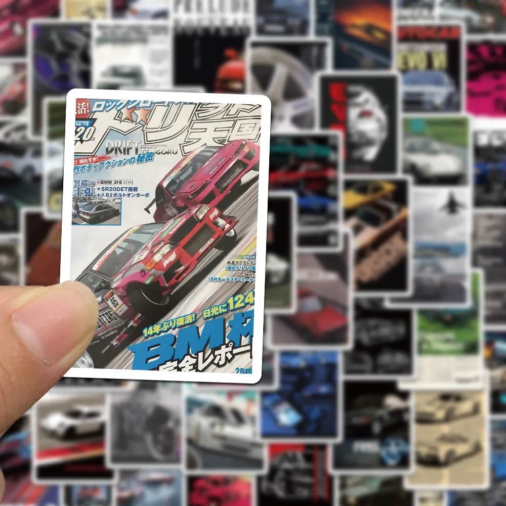 10/30/50pcs 레트로 JDM 개조 레이싱 자동차 포스터 스티커 멋진 낙서 스티커 DIY 전화 스케이트 보드 수하물 데칼 장식