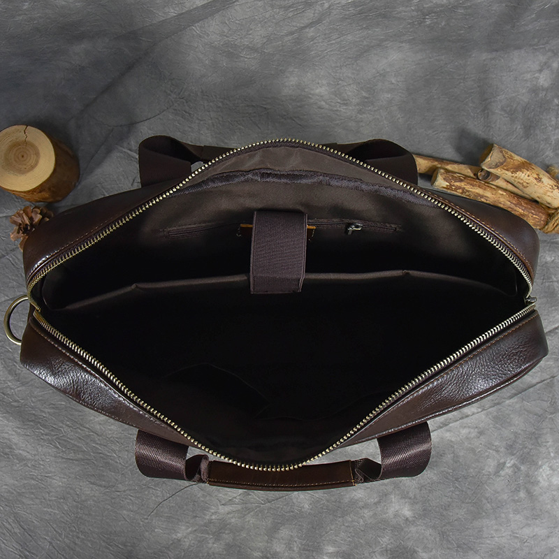 Echt lederen aktetastas voor 15,6 inch laptopcomputertas koeienhuid handtas voor heren mannelijke lederen crossbody schoudertas