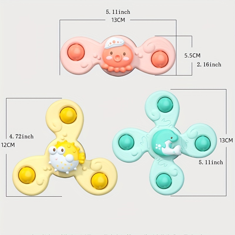 1 個吸盤フィジェットスピナーおもちゃリリースストレスと不安子供感覚回転おもちゃギフト 18 ヶ月以上幼児