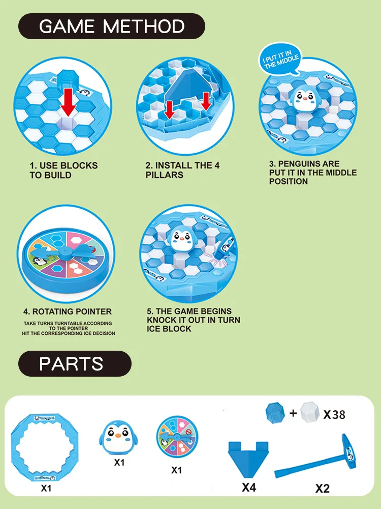Ice Breaker Game Save Penguin On Ice Block Parent-child Interactive Board Game Toy Penguin Trap Activate Game Children's Gifts
