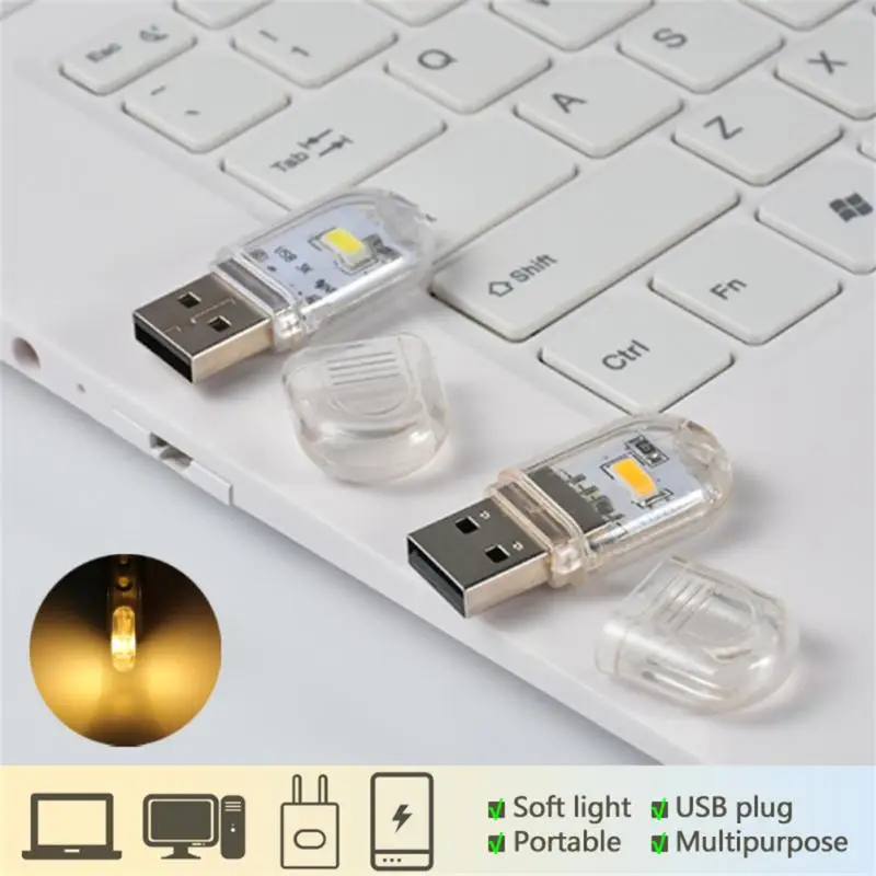 USB Plug Lamp LED Light Mini Book Light Table Reading Nightlight Eye Protection Small Light For Power Bank Laptop PC Computer
