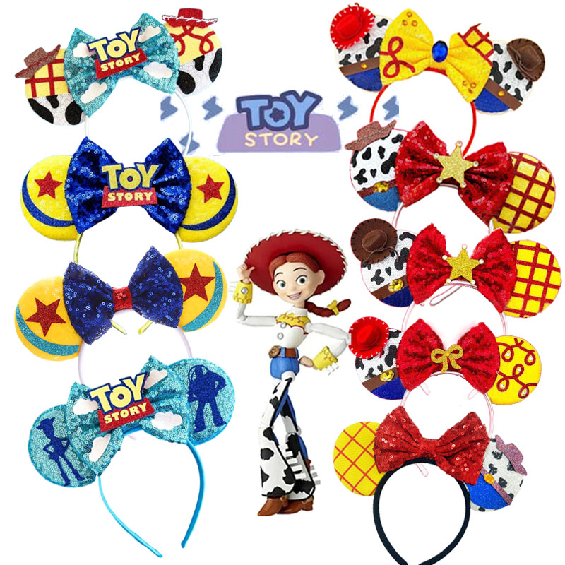 Mickey MouseแถบคาดศีรษะPixar Toy Storyอุปกรณ์เสริมผมผู้หญิงWoody Buzz Lightyear HeadbandsสําหรับสาวหูAlien Head Bandเด็ก
