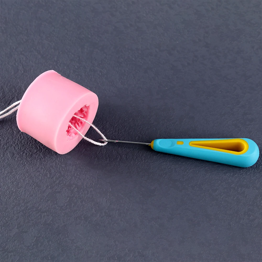 Herramienta perforadora de molde para velas, molde de silicona, equipo de taladro manual, dispositivo práctico, aguja perforadora, herramienta para mecha de vela, suministros para fabricación de velas