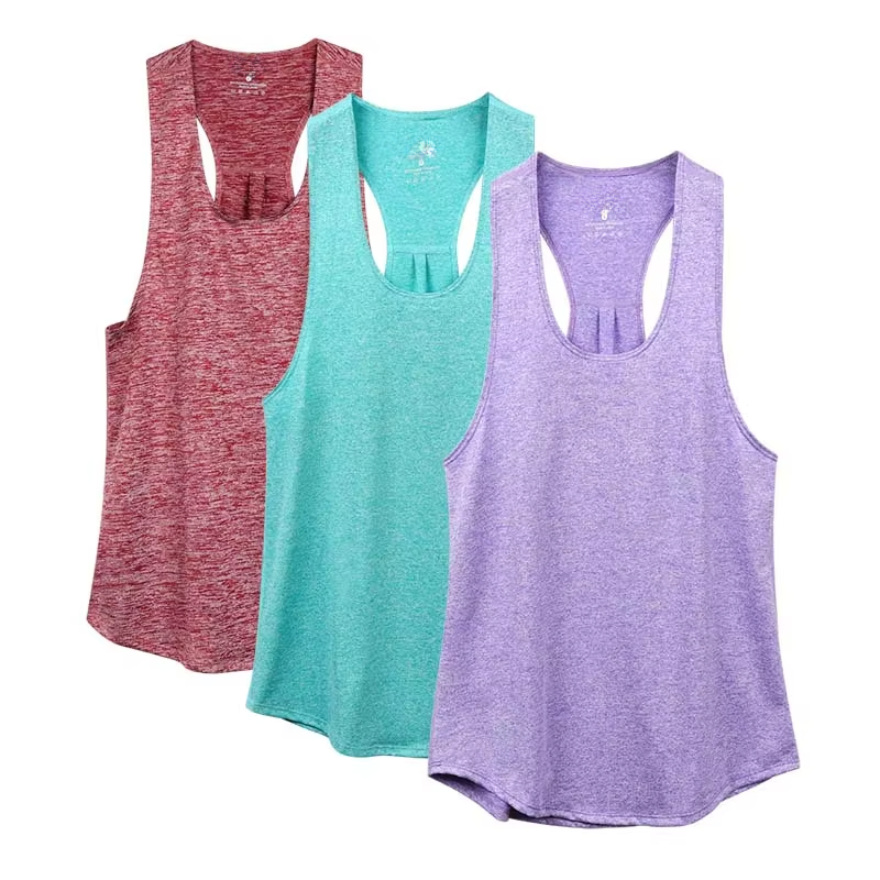 VEQKING Camisetas sin mangas de entrenamiento con espalda cruzada para mujer, camisas de yoga para entrenamiento de carrera, chaleco deportivo de yoga para fitness, camisas deportivas para gimnasio