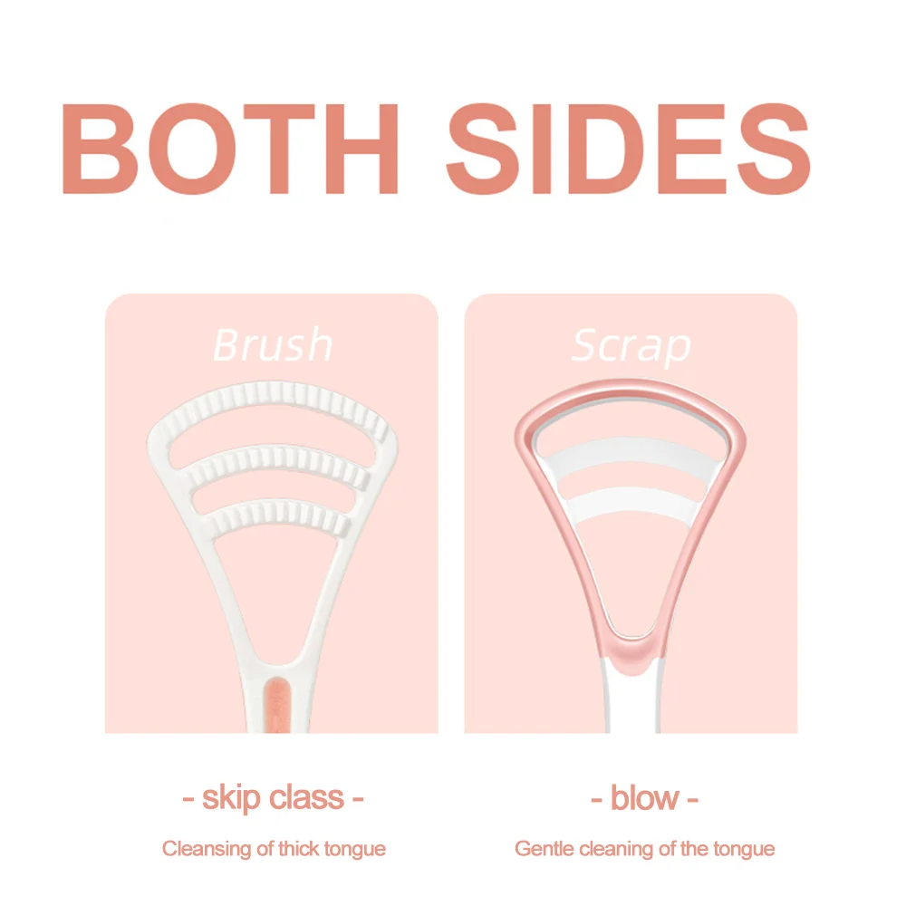 Super Deer Silicone Tongue Scraper With Non-slip Handle Double Side Tongue Cleaner Fresher Breath Tongue Brush For Oral Care