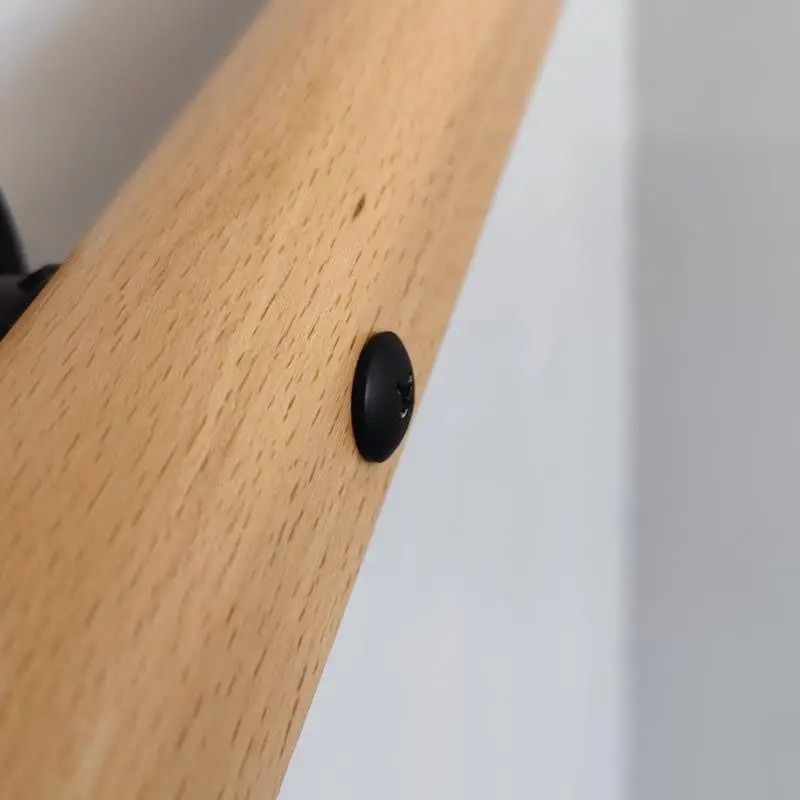 Modern Minimalist Stair Handrail, Anti-Slip Solid Wood & Iron Balustrade Wall-Mounted Safety Railing for Indoor Loft Villa Decor