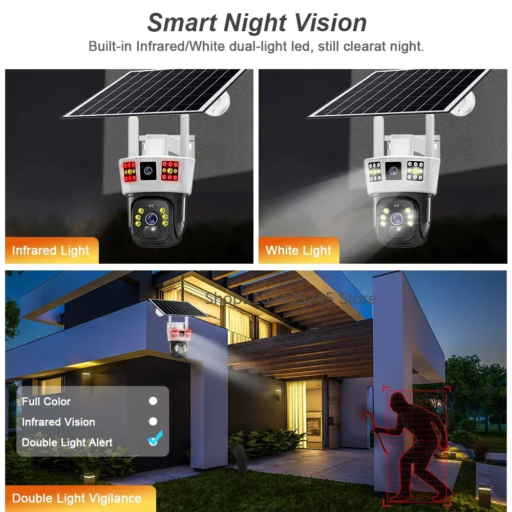 6 k12mp telecamera solare free 256G memory card 4G SIM Card Wifi IP Wireless Security CCTV sorveglianza visione PIR Human Detection Cam