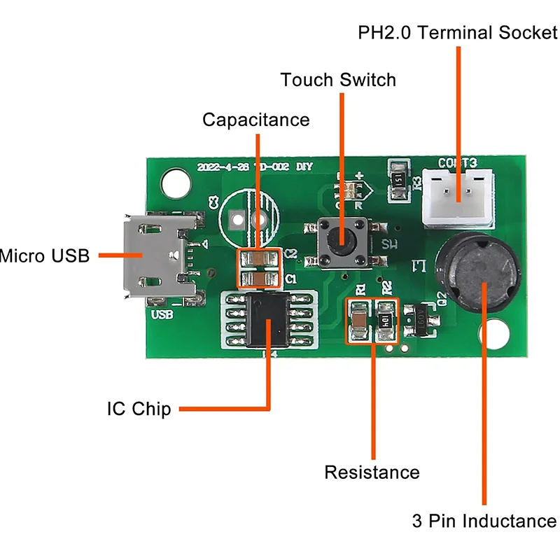 Aokin módulo umidificador kit diy pulverizador usb núcleo de algodão escudo com interface tipo c stm32 placa driver umidificador acessórios