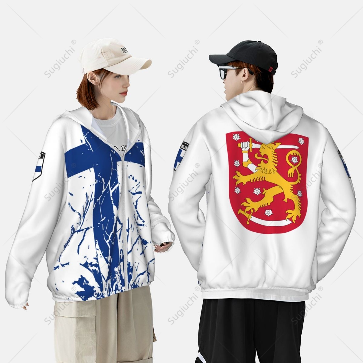 Hoodie de manga comprida com zíper, poliéster, proteção solar, roupas de pesca, ciclismo, corrida, proteção solar, protetor solar