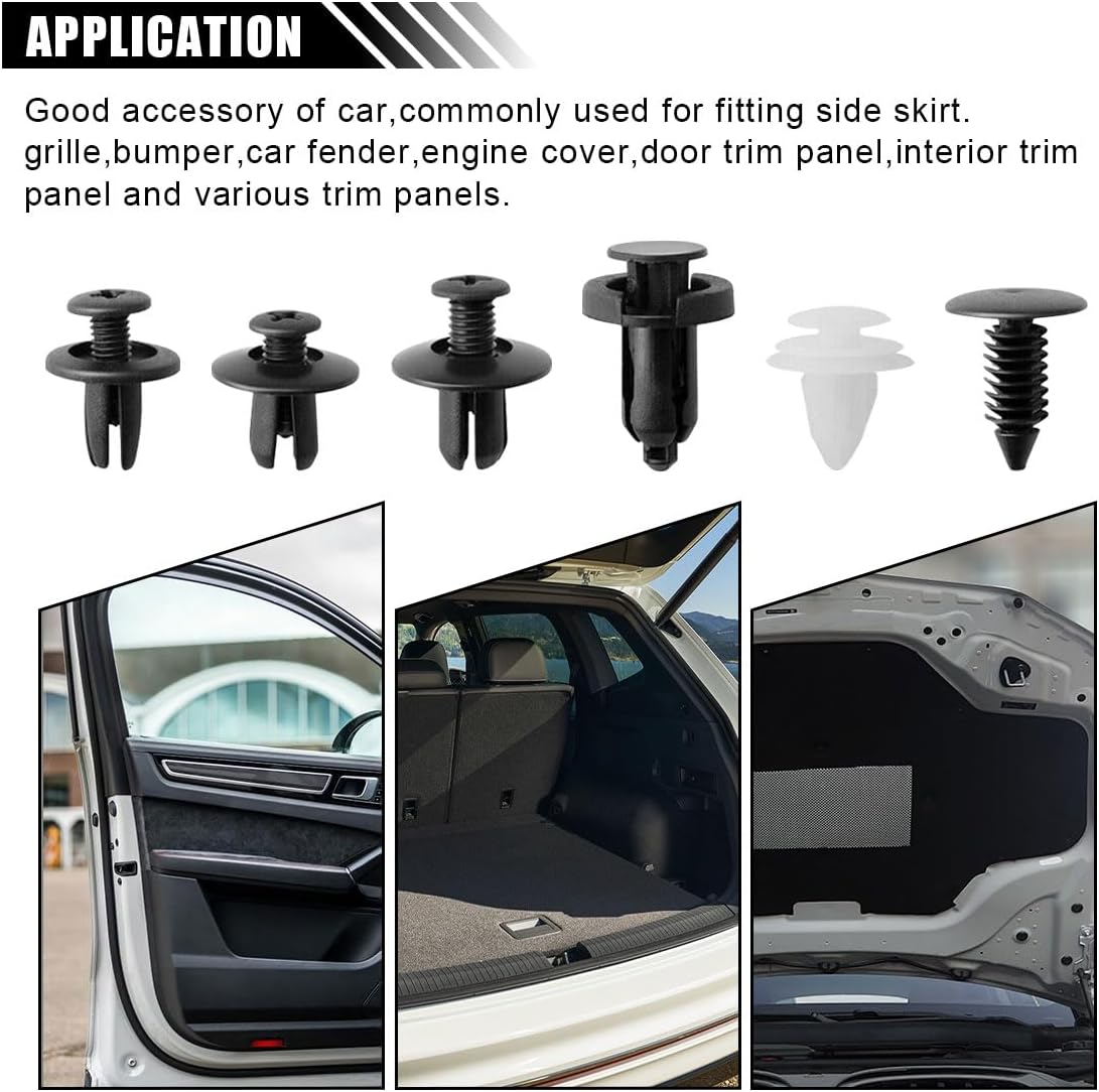 50/100PCS Plastic Car Body Trim Clips Universal Car Bumper Clips Rivets Fasteners Push Retainer Kit with Storage Box