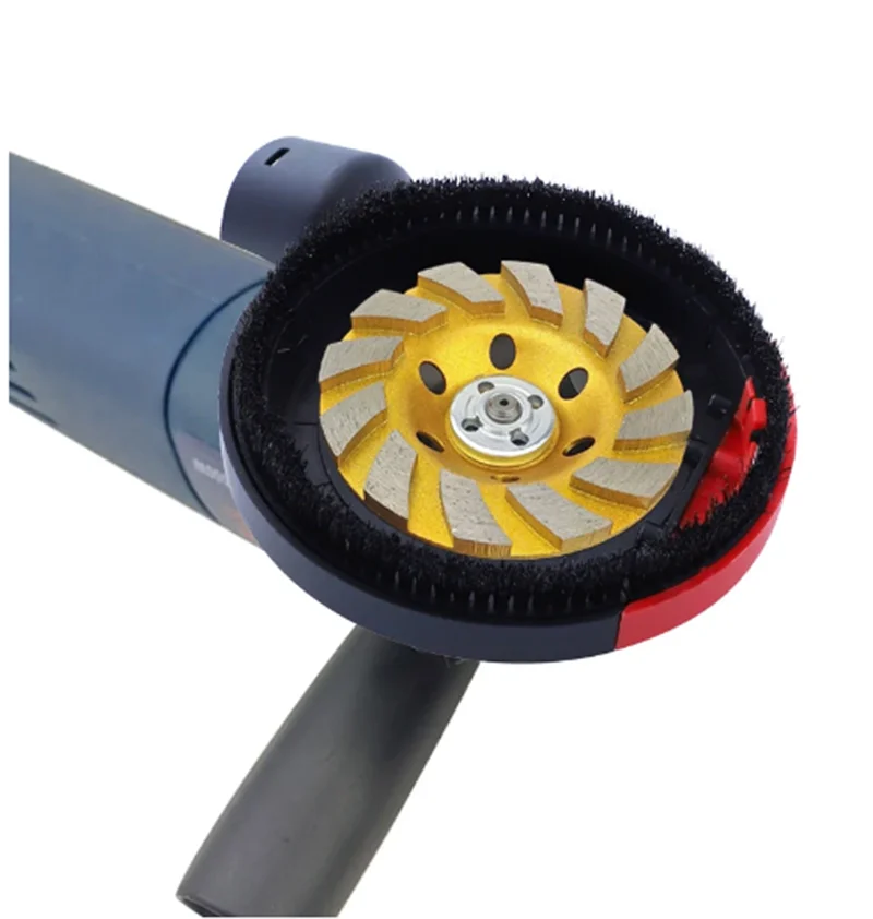 Cubierta de polvo de corte de superficie Universal de 100/125mm para amoladora angular, cerdas apretadas integradas, herramientas de cubierta de accesorio para colector de polvo