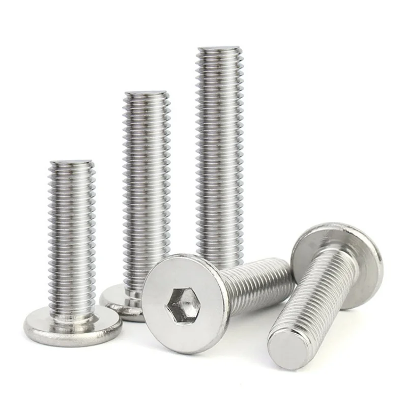 Tornillo de cabeza de oblea plana con casquillo hexagonal ultrafino de acero inoxidable 304 CM M2 M2.5 M3 M4 M5 perno de cabeza ultrafina hexagonal Allen