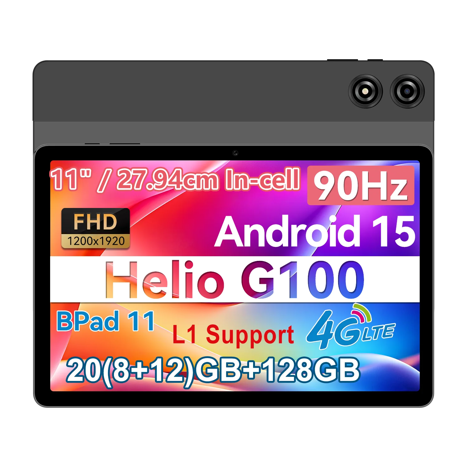 BNCF 11-дюймовый Android15 MTK G100 8-ядерный планшет 8 ГБ ОЗУ 128 ГБ ПЗУ 7000 мАч Аккумулятор 4G LTE Pad Widevine L1 Type-C 2K IPS Screen Tab