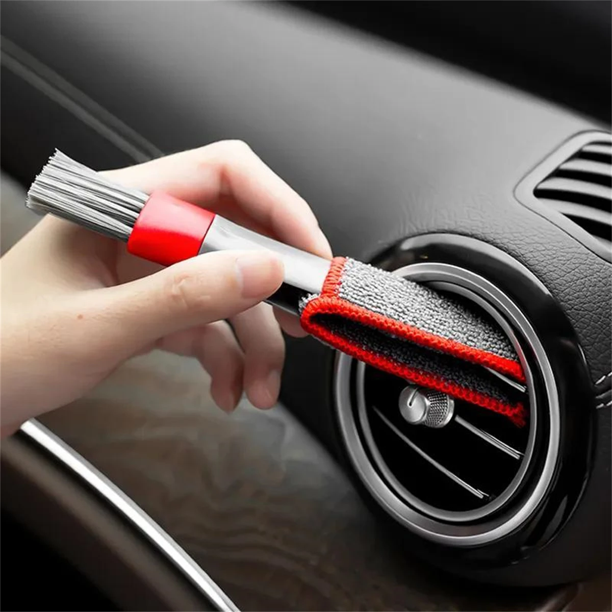 Spazzola per la pulizia dell'auto Strumento per la pulizia della presa del condizionatore d'aria Spazzola multiuso per la polvere Spazzola multiuso per interni Accessori auto