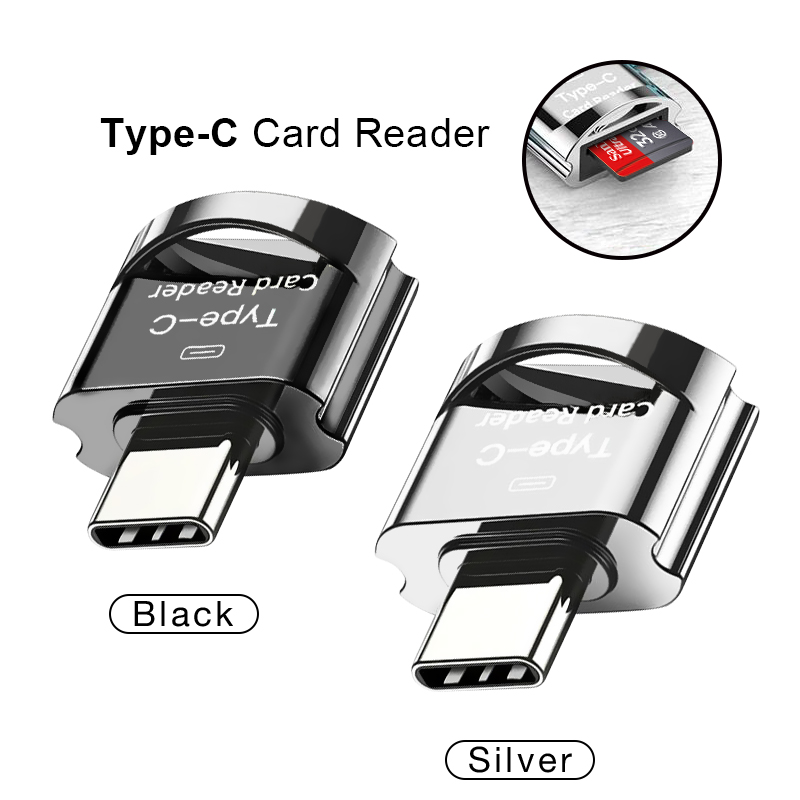 Adaptadores tipo C para Microsd TF OTG Leitor de cartão de memória inteligente Tipo-C Micro USB para adaptador micro-SD para PC/Mac