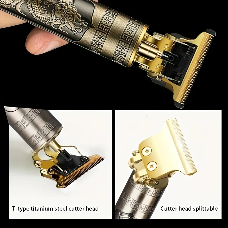 T9 Tagliacapelli Barba Rasatura Corpo Tagliacapelli Tagliacapelli Macchina elettrica Uomo Macchina per taglio di capelli 0mm Barbiere RasoioDragon intagliato
