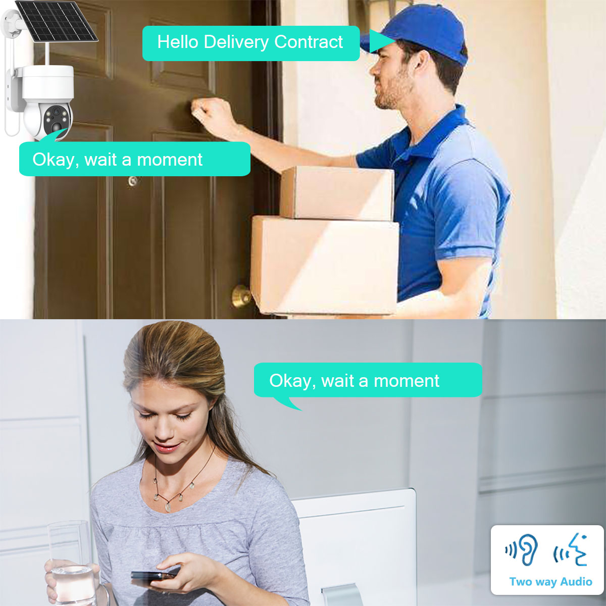 4MP Wireless Wifi Camera Solar Outdoor With Solar Panel Recharge Battery PIR Human Detection PTZ Video Surveillance Camera ICSEE