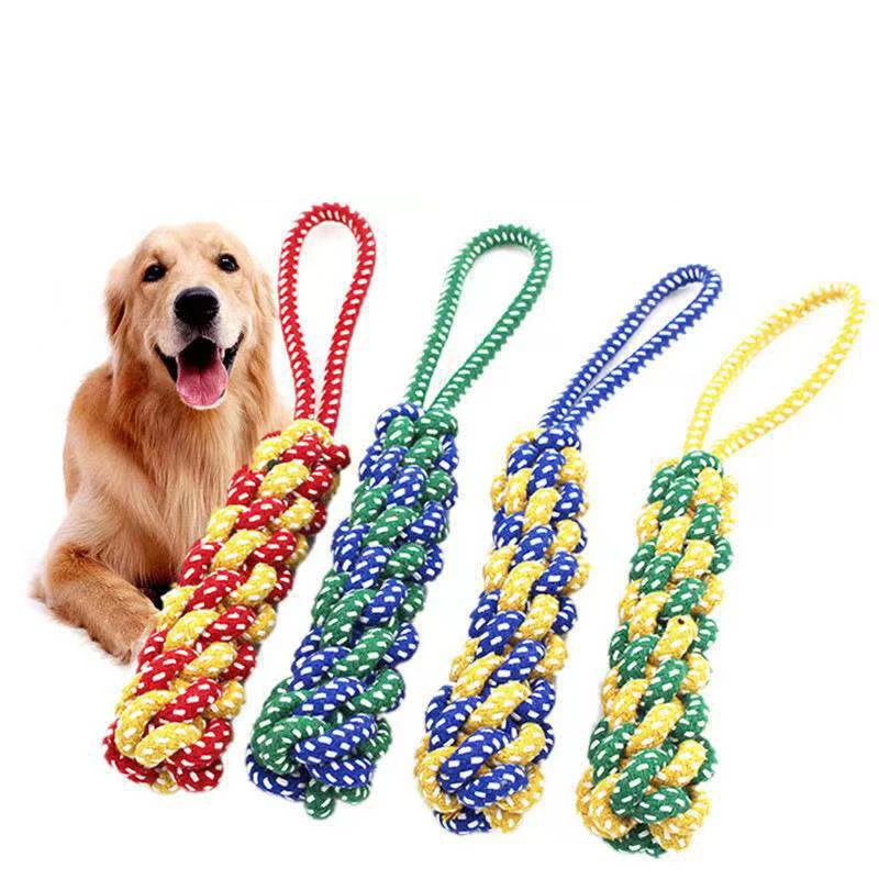 1PC ของเล่นสุนัขแครอท Knot เชือกผ้าฝ้ายเชือก Dumbbell ลูกสุนัขทําความสะอาดฟัน Chew ของเล่นทนทานถักกัดสัตว์เลี้ยงอุปกรณ์