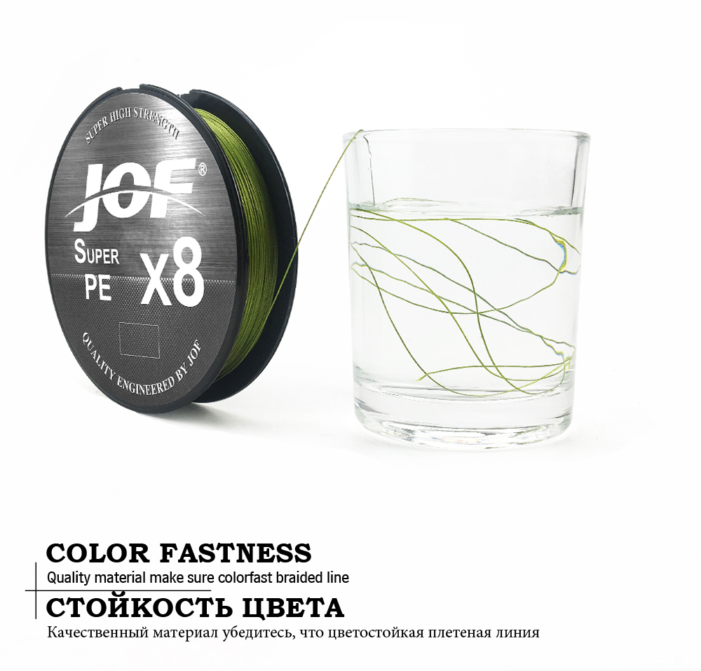 JOF X8 500M 300M 150M Braided Fishing Line 8 Strands MultiColor Multifilament Saltwater PE Line 15 20 30 40 50 60 80 100LB