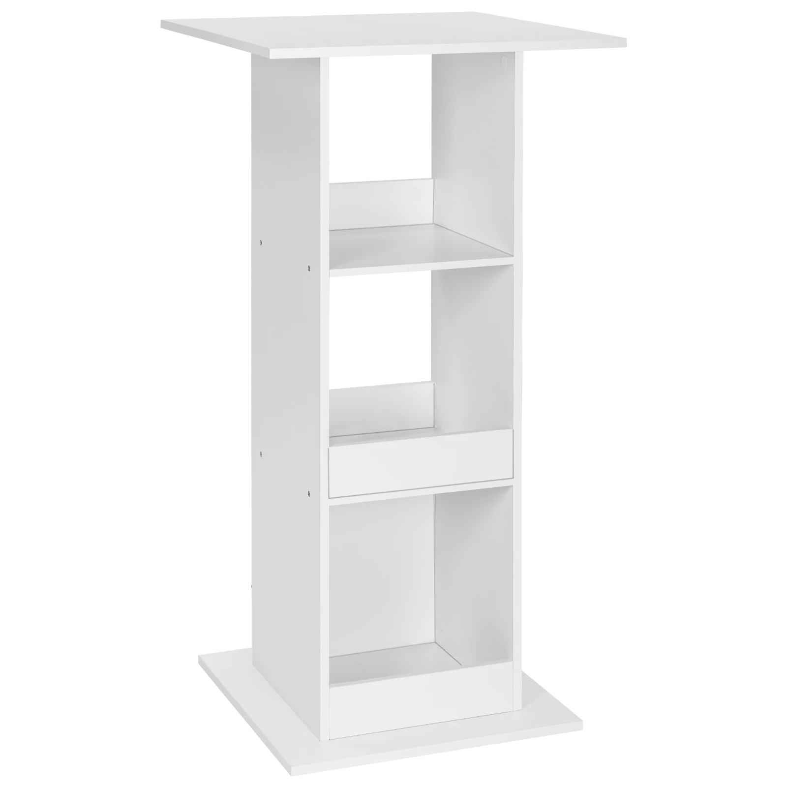 WOLTU, 1 mesa de Bar, mesa de mostrador cuadrada de bistró con 3 estantes, gabinete lateral, soporte para bebidas para Pub, cocina, comedor, sala de estar