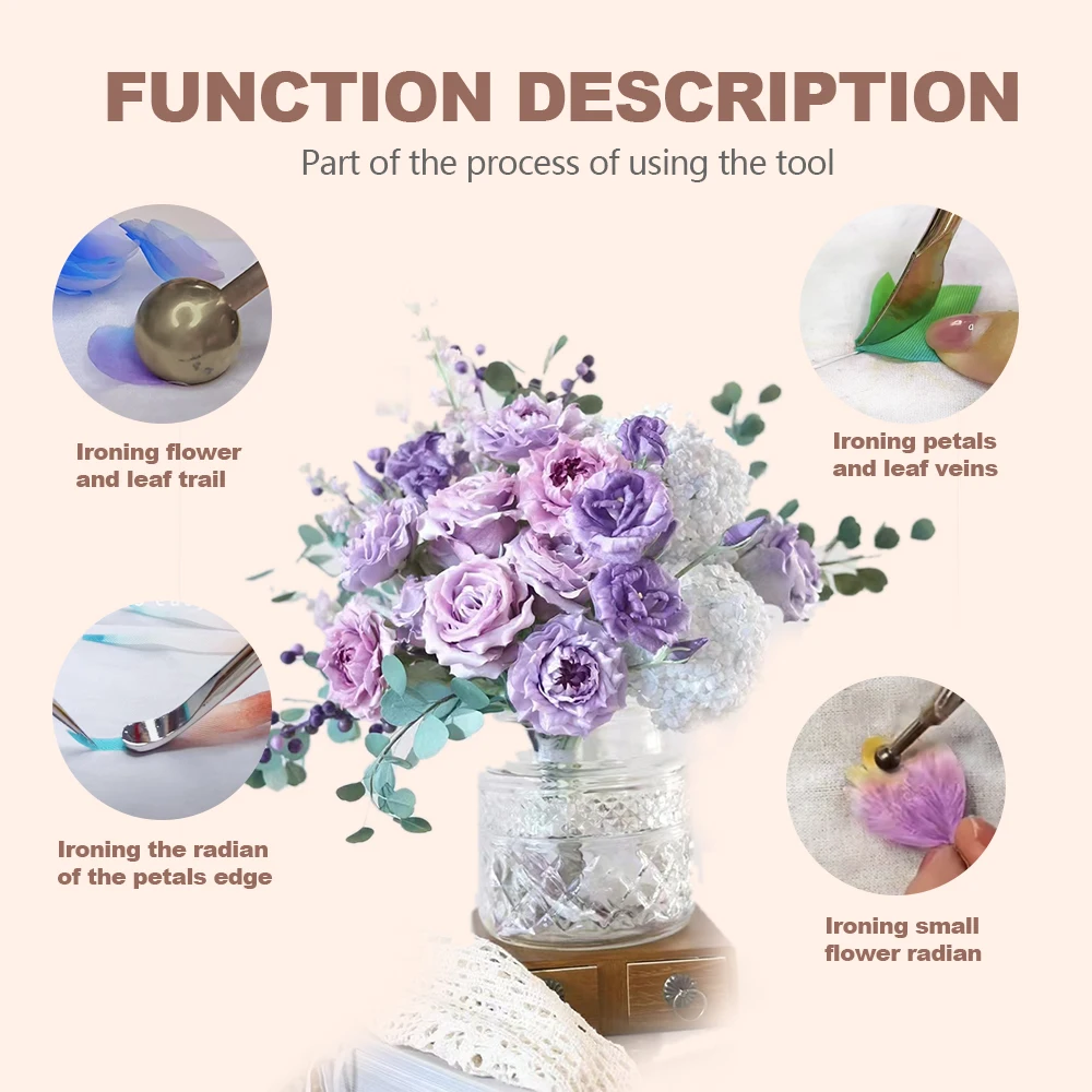 Fabric Flower Ironing Machine Ironing Ironing Tool Set Flower Making Tools DIY Adjustable Temperature Ball Spatula