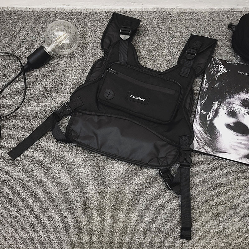 Mode Brusttasche taktische Hüfttasche Hip-Hop Straße große Kapazität Sport und Freizeit taktische Weste Tasche Herren Stil-ll