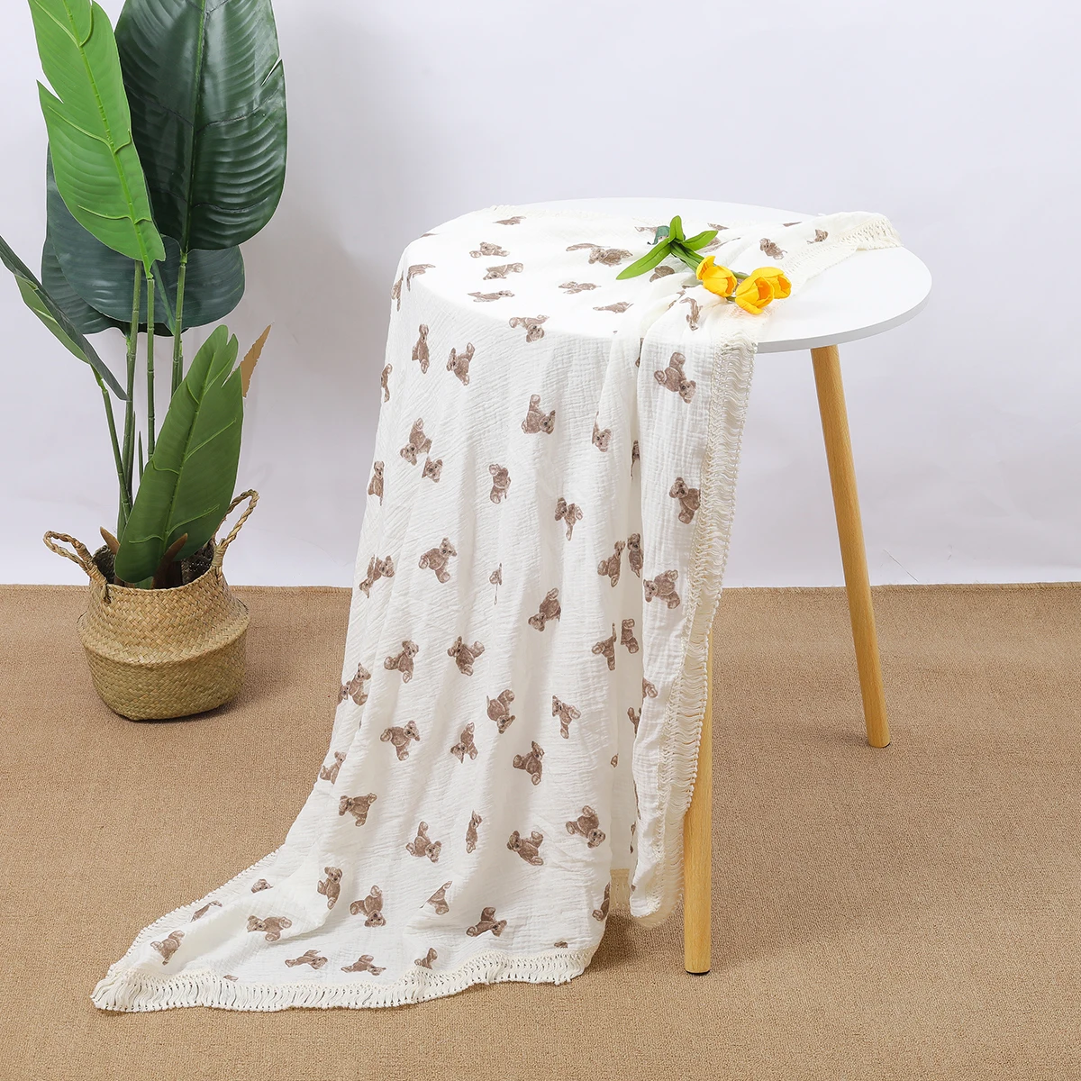 Coperte per fasciatoio con nappe Double Guaze per accappatoio traspirante in mussola di cotone per bambini Coperte per passeggino per bambini