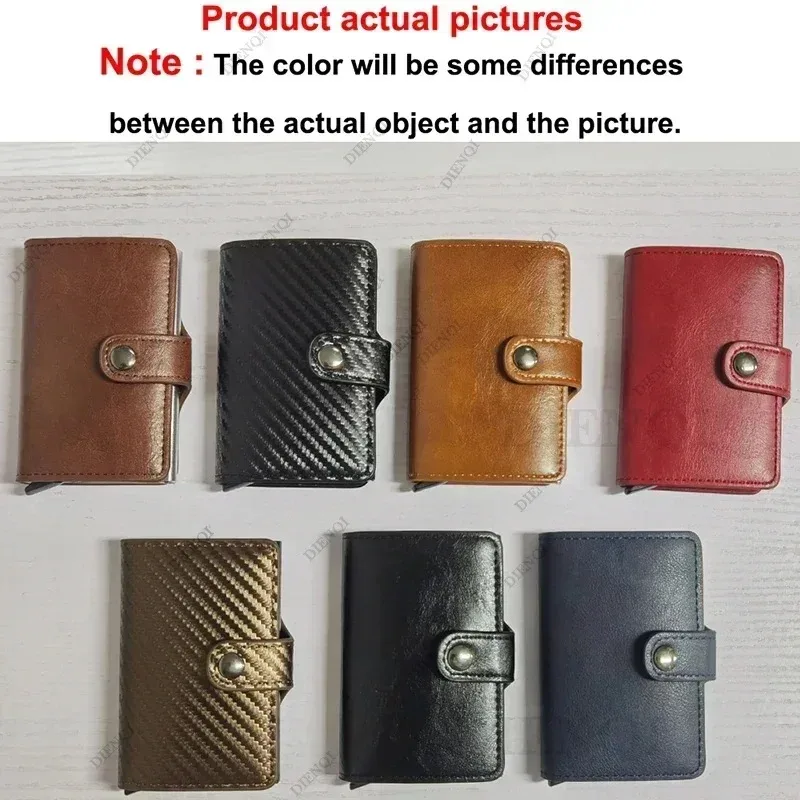 Rfid เยี่ยมชมผู้ถือบัตรเครดิตหรูหรากระเป๋าสตางค์สมาร์ทขนาดเล็กโลหะธุรกิจผู้ถือบัตรผู้หญิง Minimalist Walet สําหรับชาย
