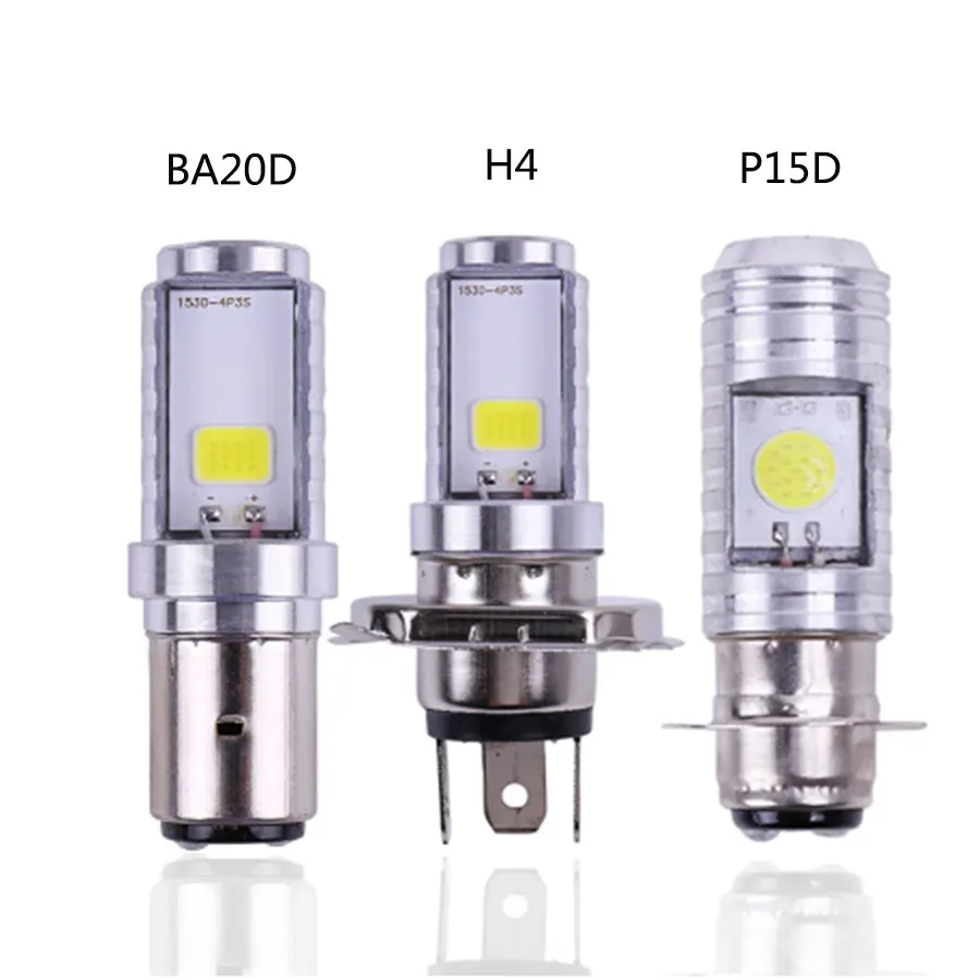 H4/P15D/BA20D 36W LED 2COB bombilla para faro de motocicleta 1400LM 6000K haz de luz Hi/LO