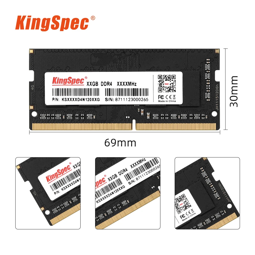 KingSpec Memoria Ram Ddr4 4GB 8GB 16GB 3200MHz 2666 3200 Cho Laptop Notebook Memoria RAM DDR4 1.2V RAM