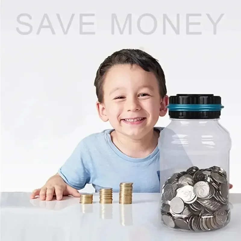 1PC 전자 저금통 카운터 코인 디지털 LCD 계산 코인 돈 저금통 병 코인 보관함 USD 유로 돈 선물용