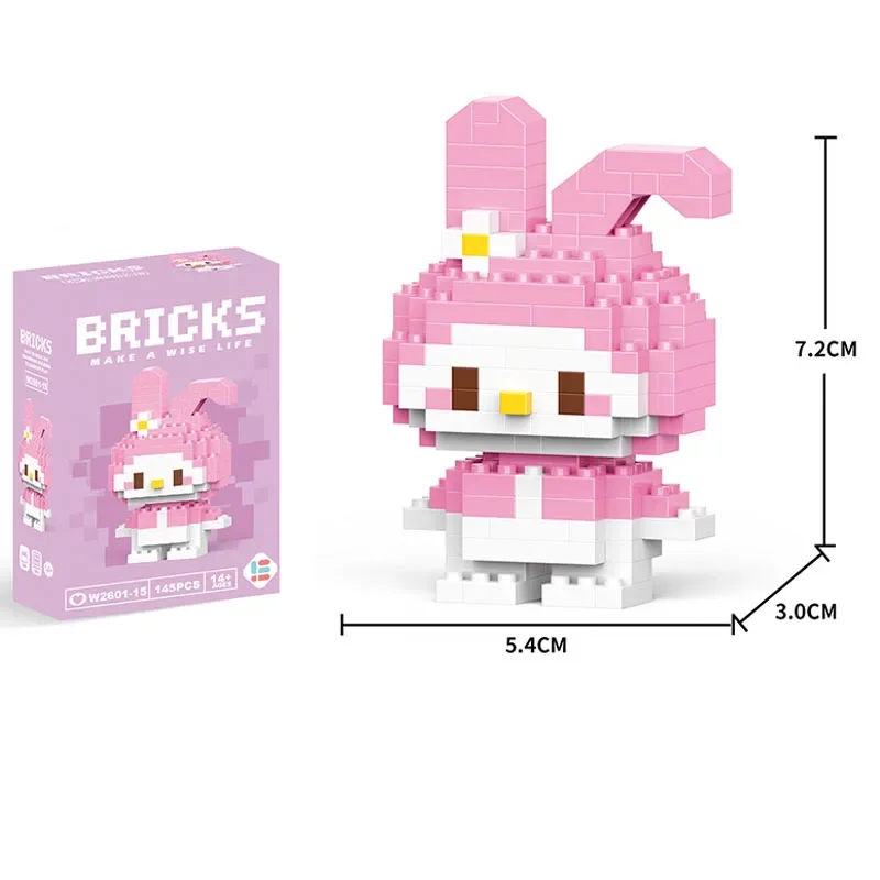 Sanrio Hello Kitty Building Blocks Cartoon Character Melody Assembled Model building block Dolls Toys Children Gifts
