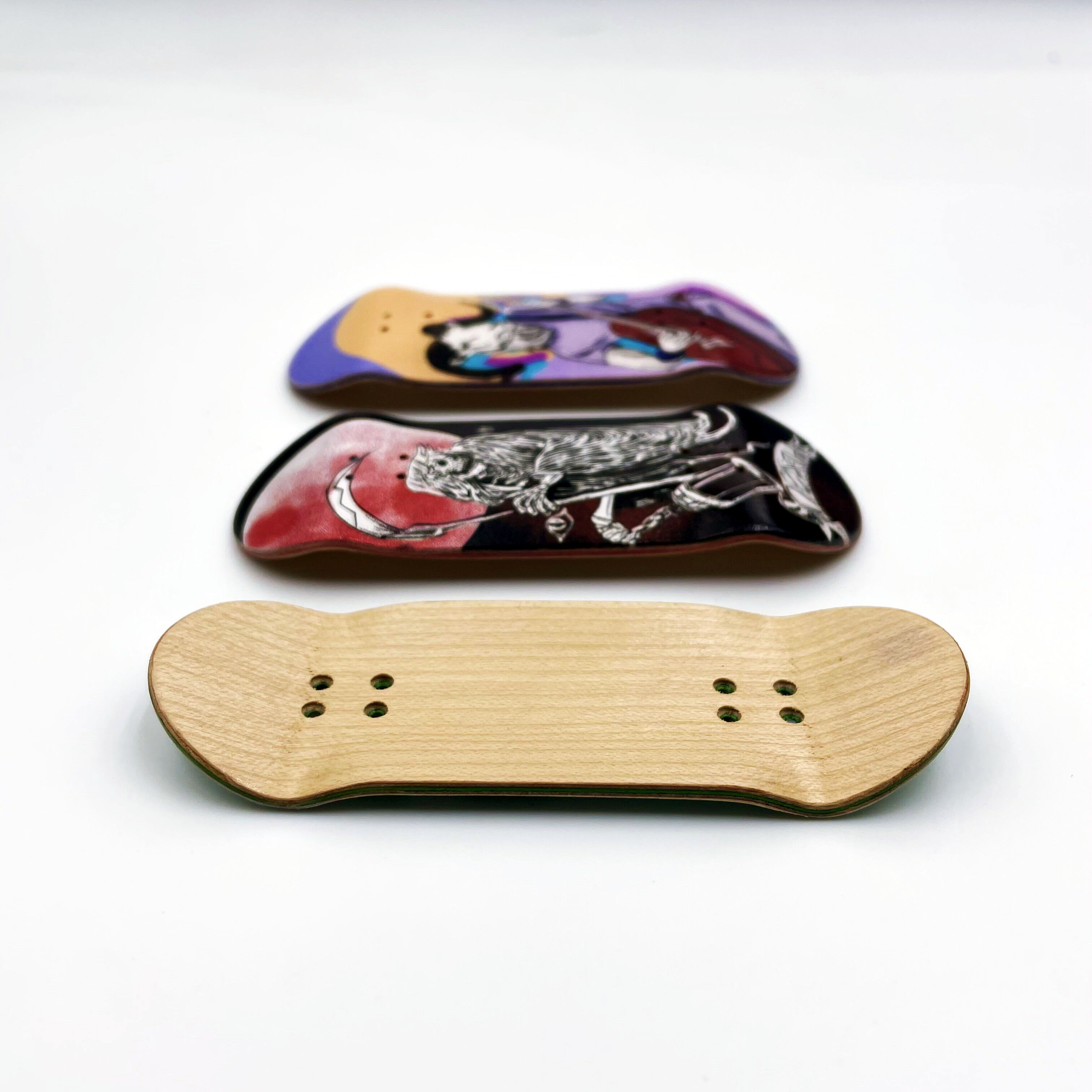 34 mm großes Griffbrettdeck aus Holz mit Grafik für professionelles Mini-Finger-Skateboard