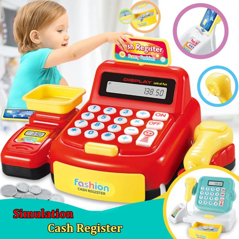 Jeu de simulation de caisse enregistreuse de supermarché, jouet électronique, jouets de maison, éclairage et effets sonores, anniversaire d'enfant
