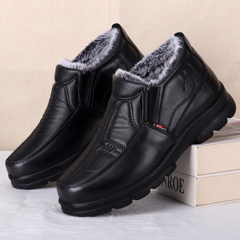 Sapatos para homens 2023 moda inverno antiderrapante sapatos de algodão masculino engrossado couro à prova dwaterproof água botas de neve casuais zapatillas hombre