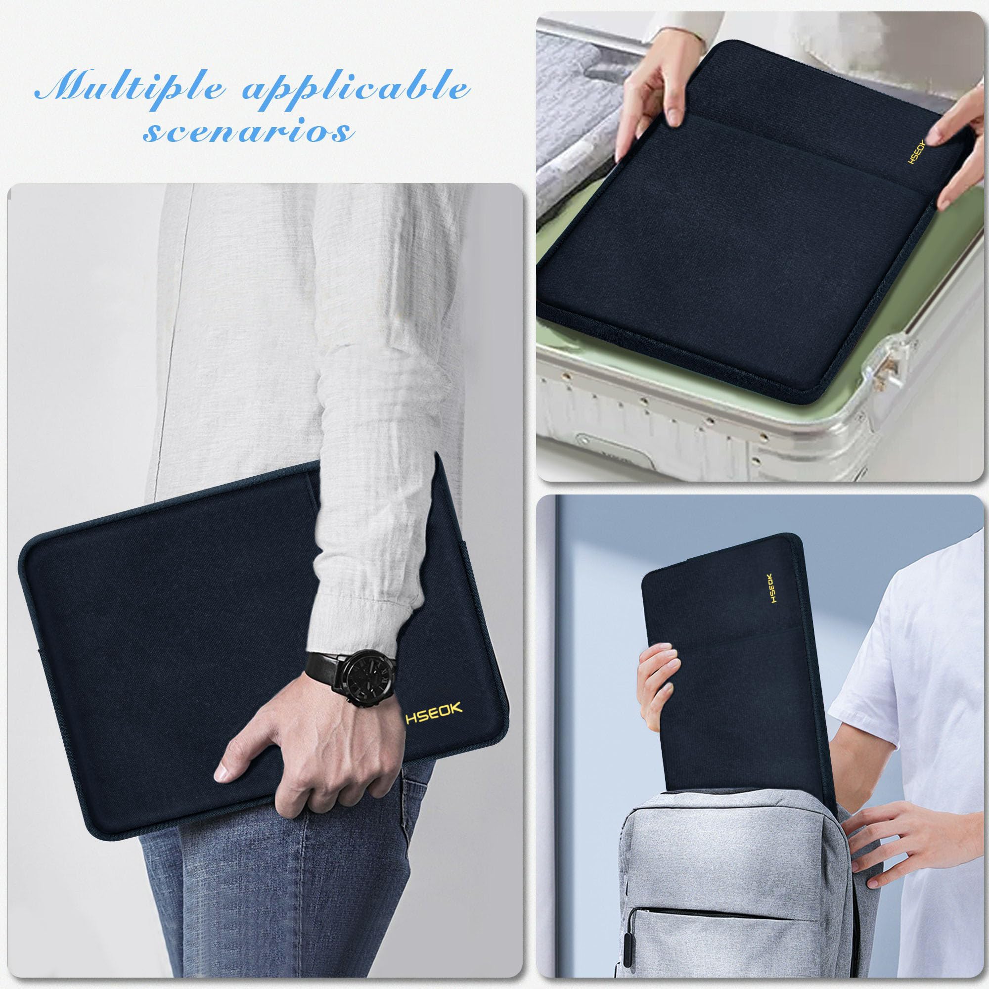Laptop Case 13-14 Inch Sleeve Water Resistant Bag for MacBook Pro 14" M1 Pro/Max，13.3" MacBook Air/Pro, Most 13"-14" Notebooks